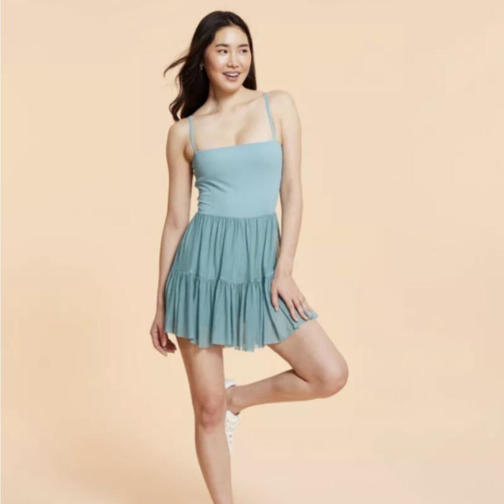 Blogilates Women's Ballerina Active Dress Teal Size S Coquette Ballerinacore
